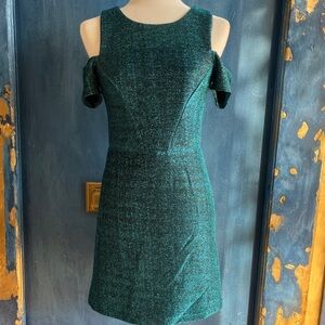 Topshop Teal Off-Shoulder Mini Dress